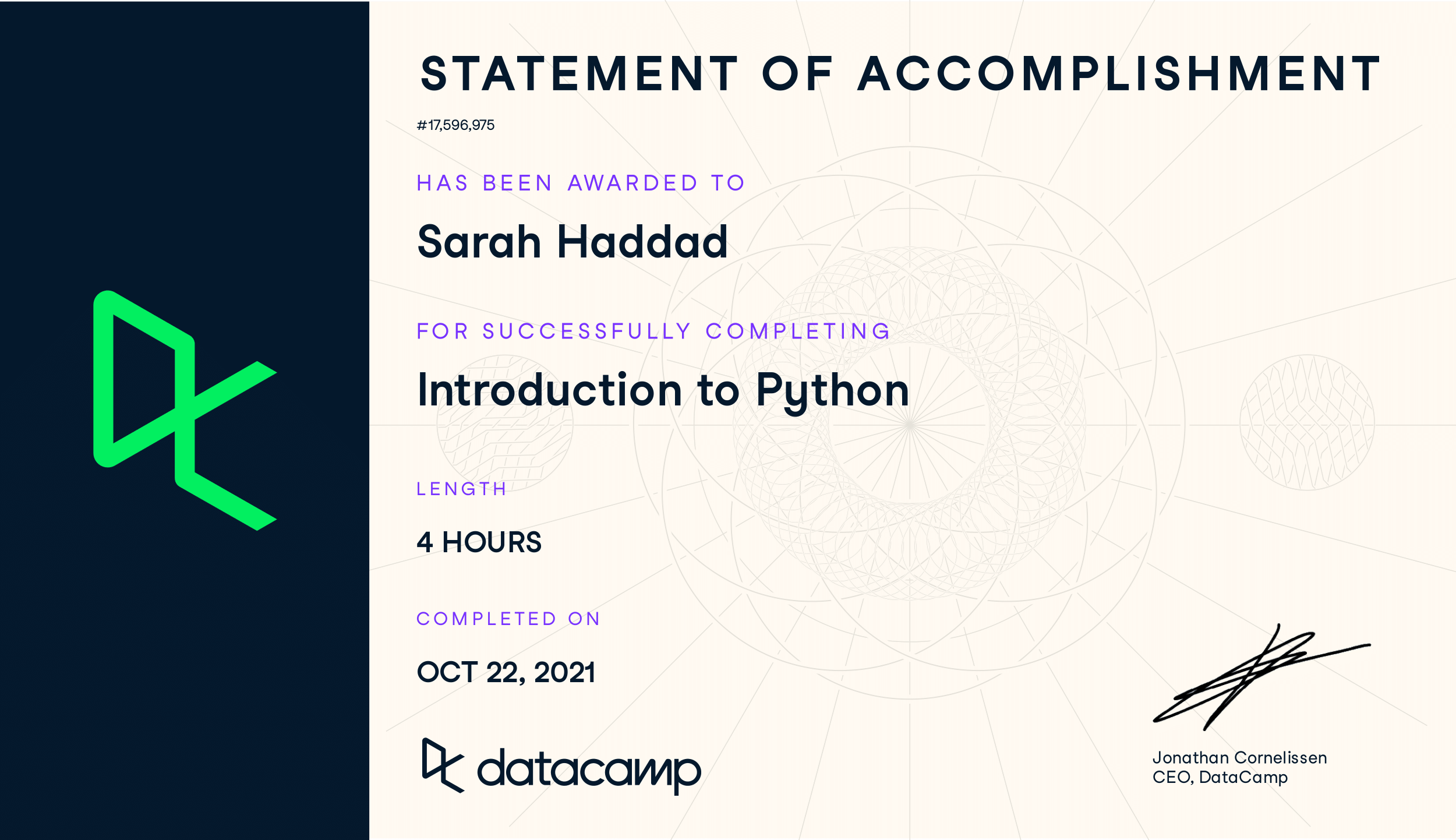 Introduction to Python Certificate